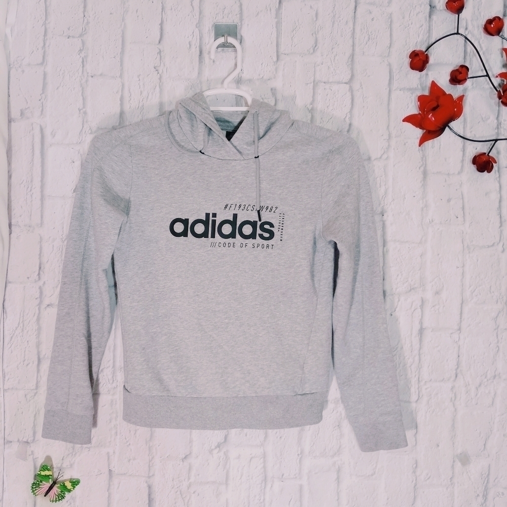 Adidas Women's S Spell Out Graphic‎ Hoodie Sweatshirt Preppy Y2K
